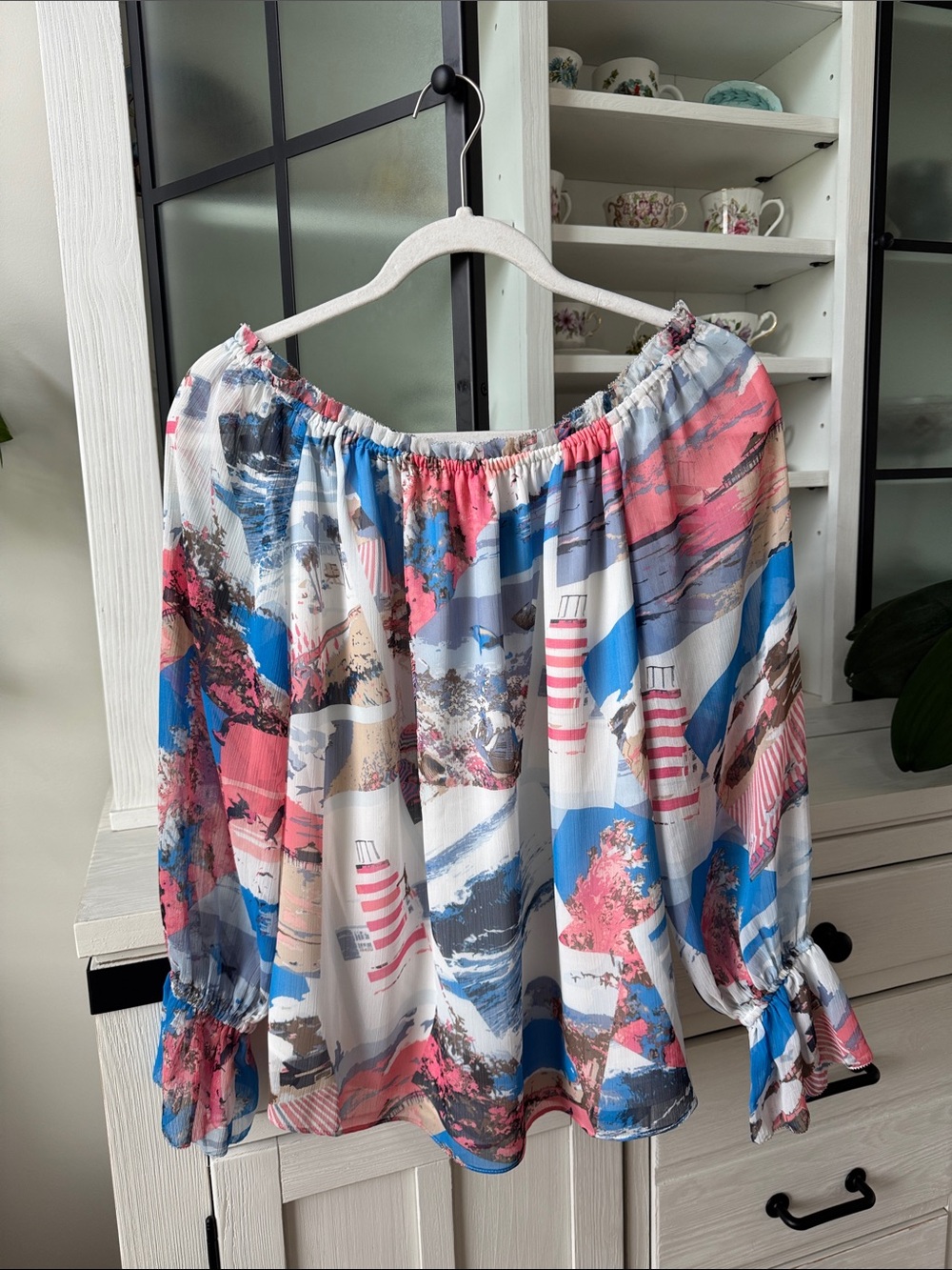 Off-Shoulder Women's Top - Multicolor